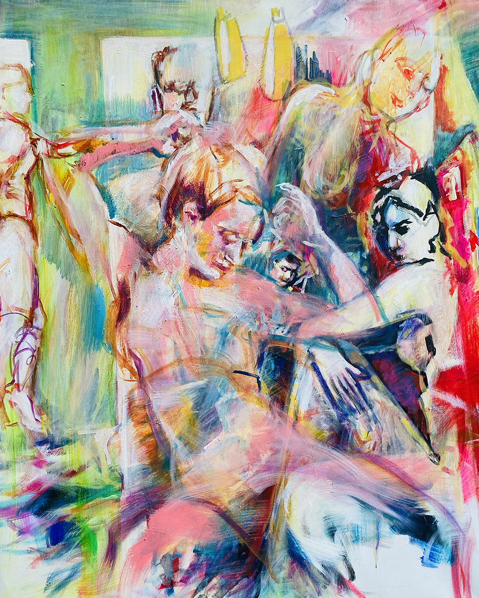 on my way to studio 100×80